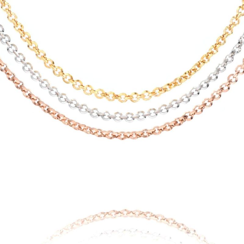 Delicate Gold Plated Stainless Steel Flat Cable Necklace for Layering Wearing