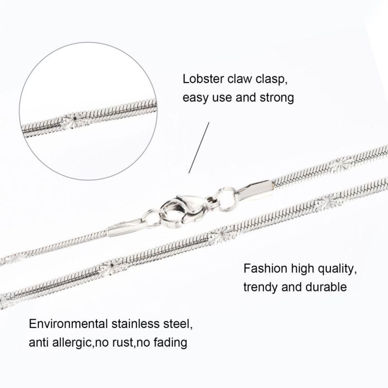 Fashion Jewelry Stainless Steel Twisted Push Embossed Chain for Women Jewellery Necklace Design
