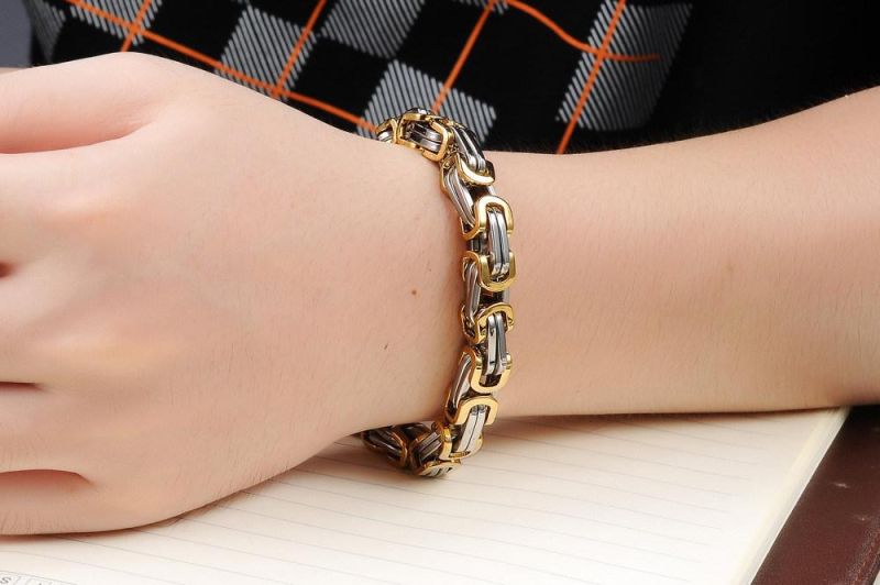 Stainless Steel Chain Link Bracelets for Mens Link Chain Wristband Bangle Bracelets