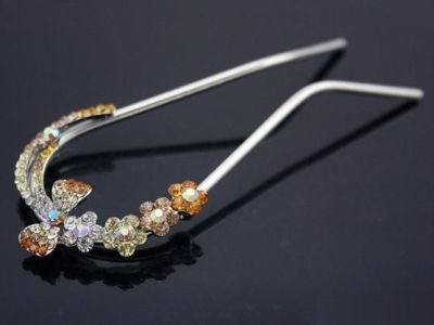 Factory Price Fashionable Fancy Hairpin with Crystal Pearl Hairpin Rhinestones Flowers for Ladies