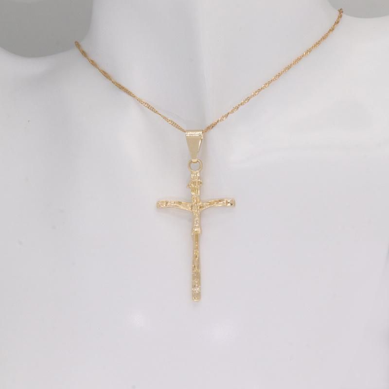 Wholesale 18K Gold Plated Cross Jesus Fashion Jewelry Necklace