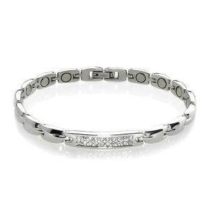 Magnetic Stainless Steel Bracelet with CZ Stone (SSB086)