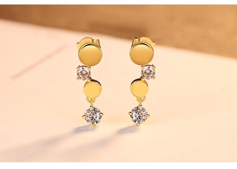 Mini CZ Setting Stone CNC Earrings Ring Studs in Silver