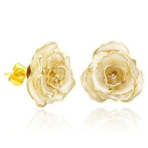 Fashion Jewelry-24k Gold Rose Earring (EH073)