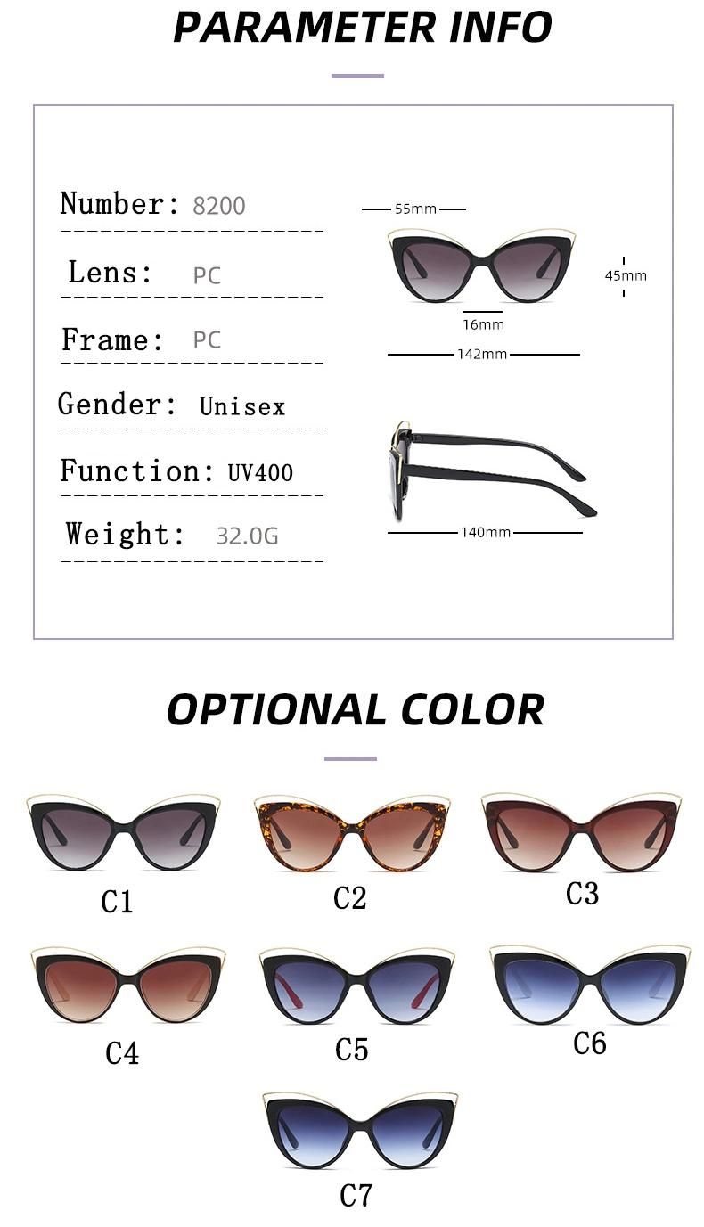 China Hot New Women Sunglass Fashion Sunglasses UV400 Protective Retro Cat Eye Sunglasses 2022 Fashion Retro Sunglasses