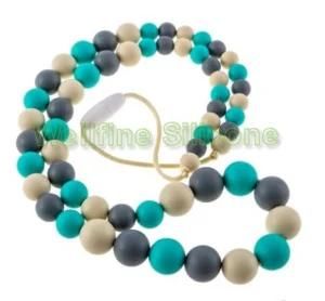 Silicone Teething Necklace - Baby Safe for Mom to Wear - BPA-Free Chew Beads - Stylish &amp; Natural &quot;Cora&quot;
