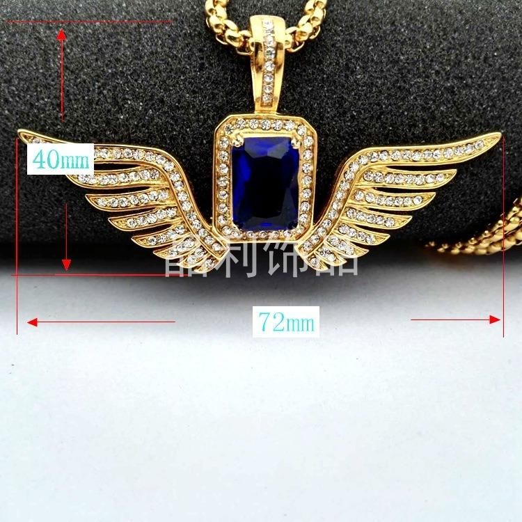 Wings Flying Luxury Full Drill Plated Titanium Steel Necklace