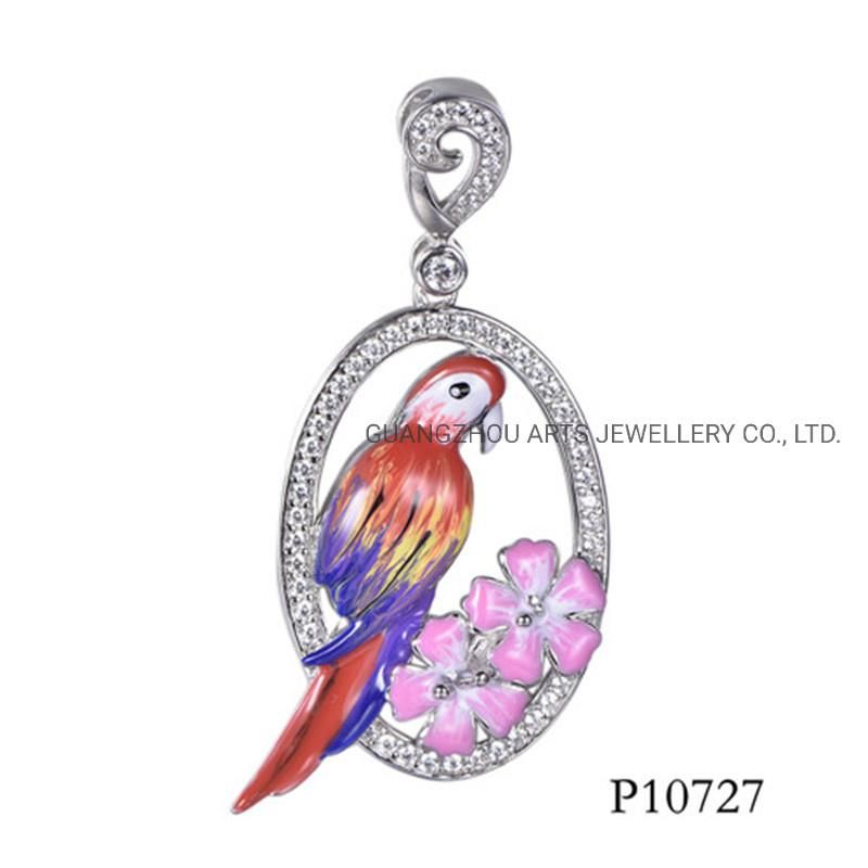 2020 Hotsale Jewelry 925 Sterling Silver Peacock Enamel Pendant