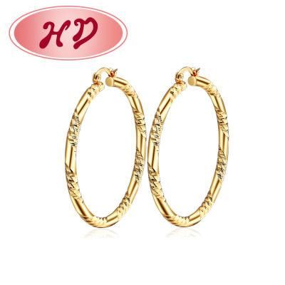 Hengdian Fashion Jewelry 2020 Fashion Design Twisted Large 18K Gold Plated Hoop Earrings