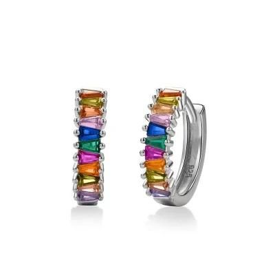 Colorful Zircon Earrings 925 Sterling Silver Earring Luxury Jewelry for Women