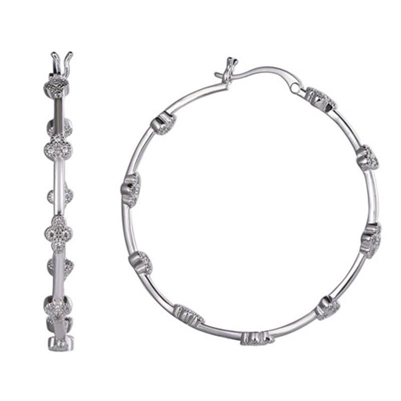 925 Silver Hollow Button Rope Fashion Hoop Earring for Christmas Promotion