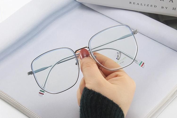 New Fashion Net Red Glasses Frame Candy Color Retro Anti-Blue Glasses Female Small Face Flat Glasses