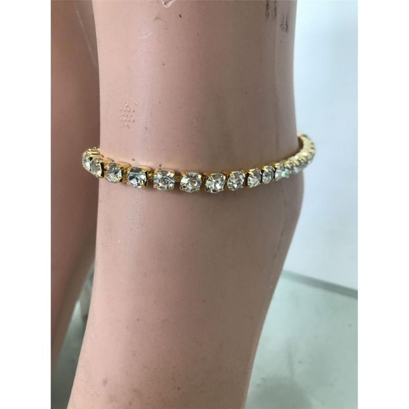 Hip Hop Cube Zirconia Diamond Leg Chain Oversized Diamond Anklet Women