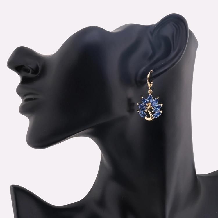 Latest CZ Drop Earring Jewelry, Gold Plated Fancy Design Hanging Earrings Woman