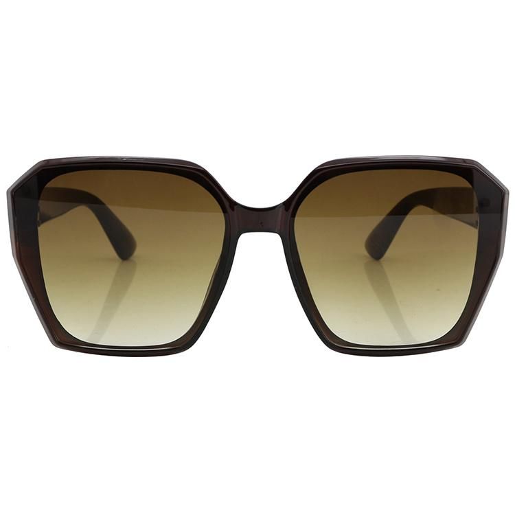 2022 Newly Crystal Brown Oversize Fashion Sunglasses