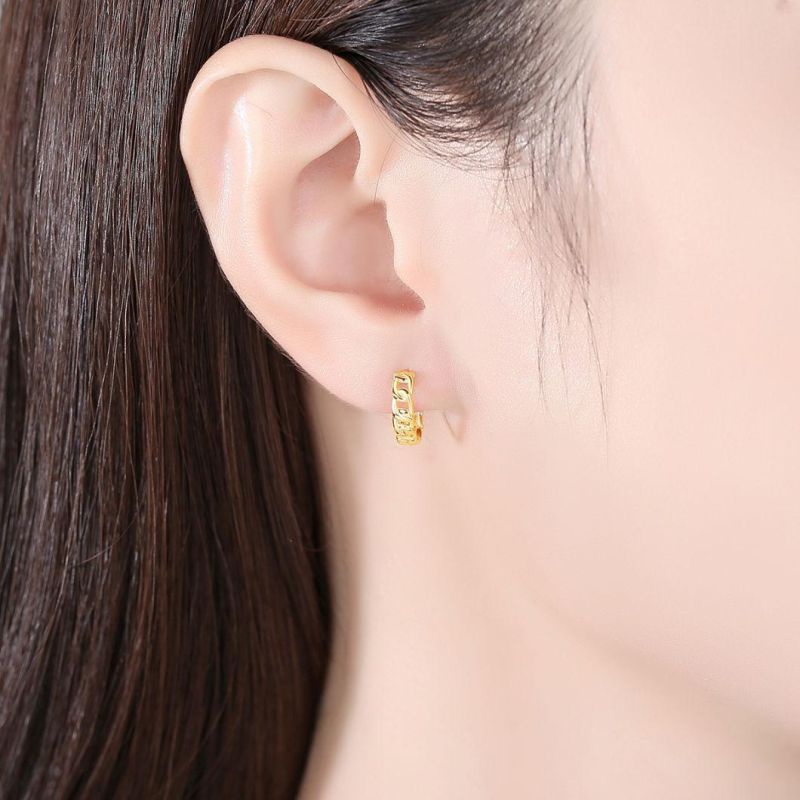 Flower Ear Stud with Gold Plate Alloy Hollow Earring