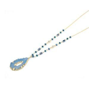 2015 New Design Emerald Natural Stone Necklace