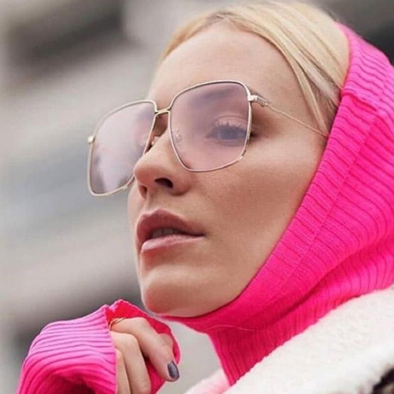 2023 High Quality Fashion Big Frame Metal Women Sunglasses