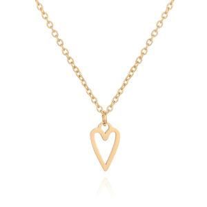 Simple Stainless Steel Women Elegant Heart Necklace for Party or Daily