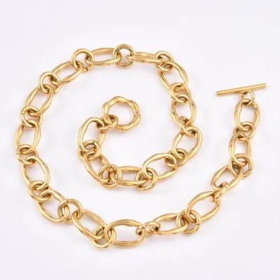 Gold Plated Bracelets Stainless Steel Link Bracelet Connectors with Ot Toggle Clasps Jewelry Findings for Women Girls