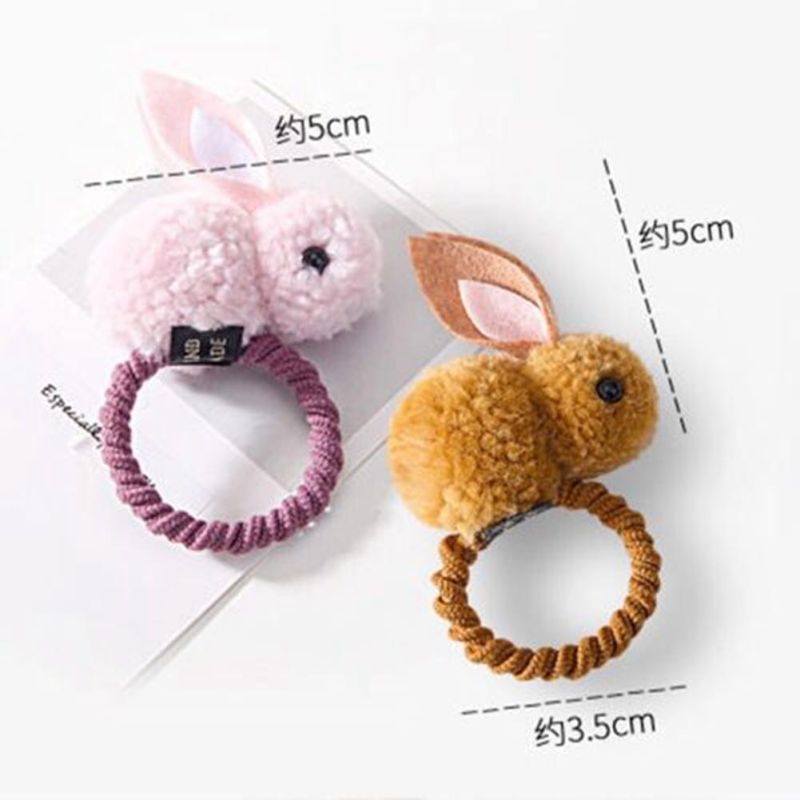 Lovely Rabbit Hair Clip Child Elastic Hair Band Tie with Rabbit Kids