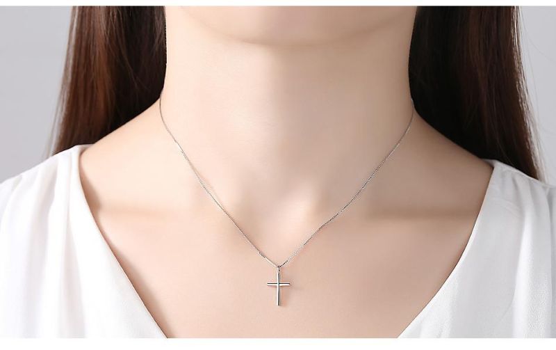 Silver Original Designed Exquisite Cross Shape Christian Necklace