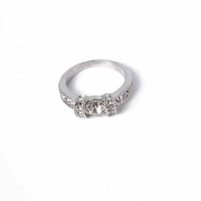 Long Life Fashion Jewelry Silver Ring with White Rhinestone