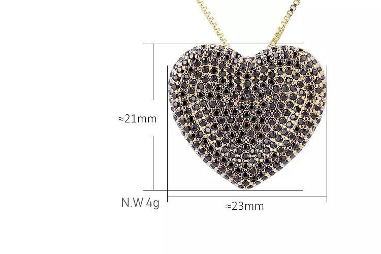 18K Gold Plated Love Heart Earrings Ring Necklace Zircon Jewelry Sets