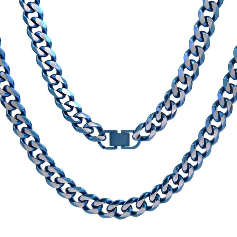 Cheaper Blue Thick Cuban Chocker Necklace for Sale in Stock for Men Women