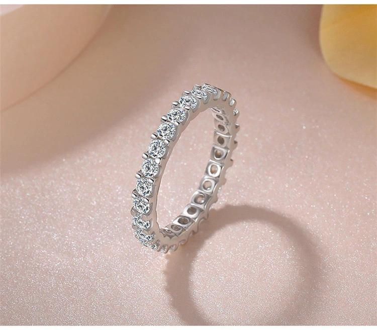 Fashion Luxury Women Ring Micro Paved Big Round Promise Ring