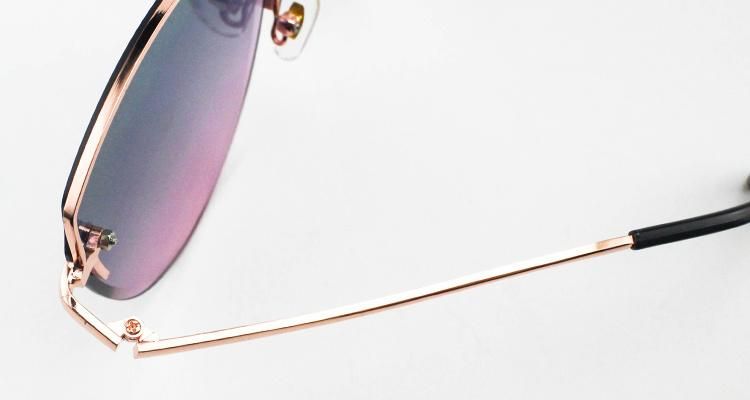 Hot Selling Custom Logo Round Stock Half Frame Women Sunglasses