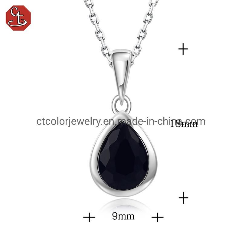 Luxury jewelry Fashion Style 925 Natural Sapphire Stone Necklace & pendant for Girls