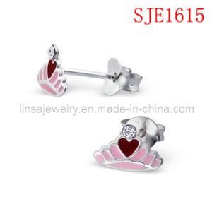 Cute Girls Stainless Steel Crown Design Earring (SJE1615)