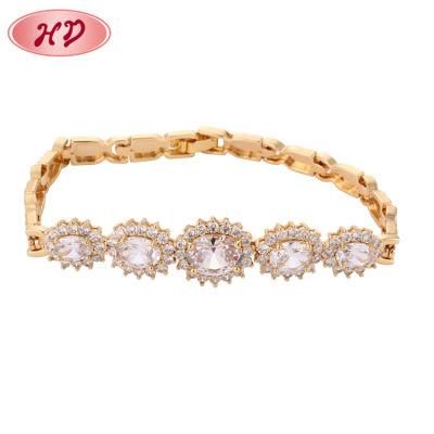 New Fashion Style Jewelry Alloy 18K Gold Plated Zircon Bracelets