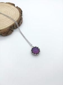 Fashion Jewelry with Dichroic Glass Pendant Silver Jewelry Necklace