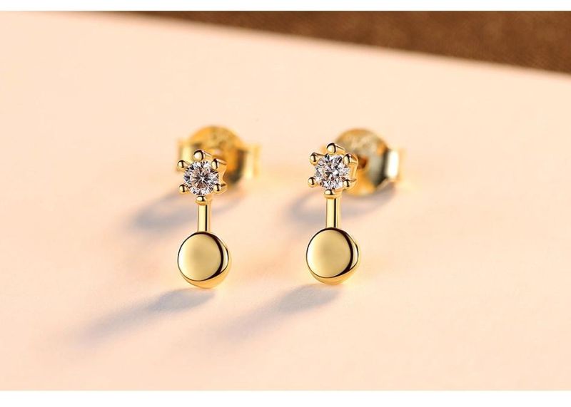 Fashionable Cross-Border Snowflake Connection Round Female Ear Studs