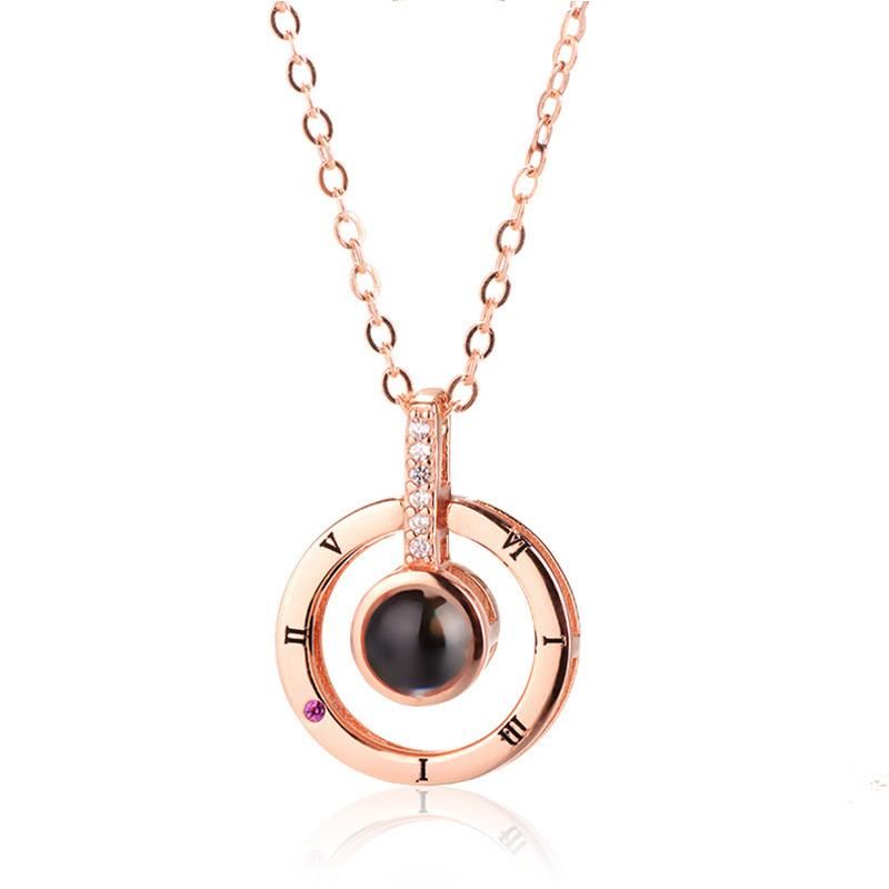 Girlfriend Wedding Gift Projection Romantic Love Pendant Necklace Fashion Accessories