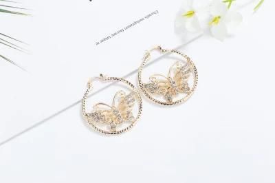 Fashion Custom Simple 18K Gold Plated Copper Alloy Hoop Earring