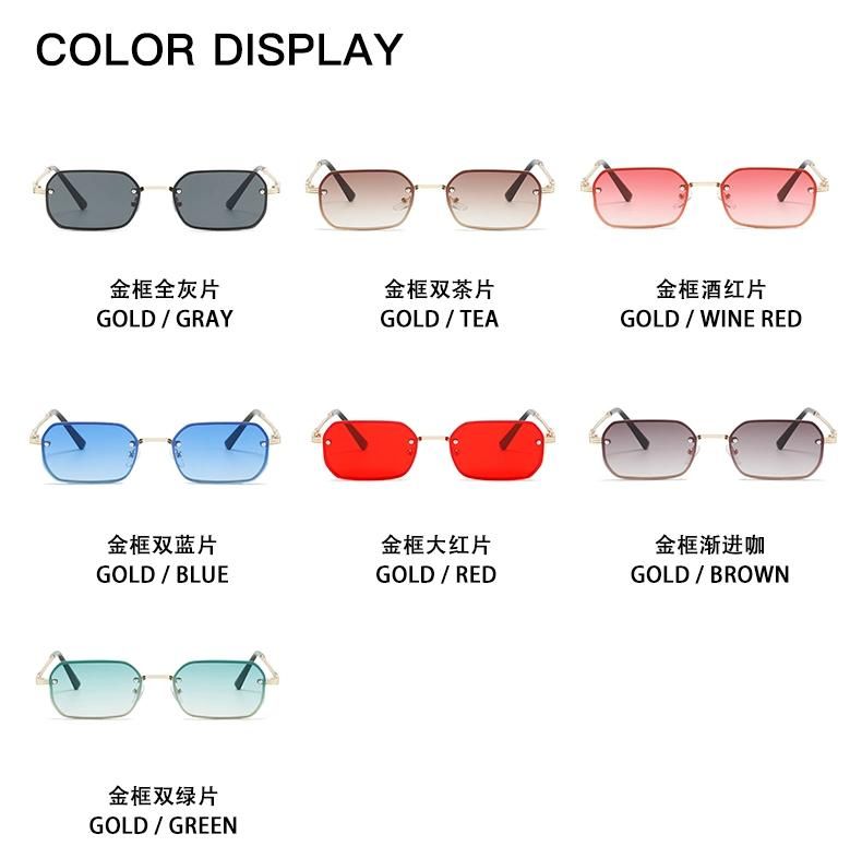 Sunglasses for 2022 New European and American Frameless Fashion Sunglasses Square Ins Ocean Piece Personality Sunglasses Cross-Border Trend Street Shooting