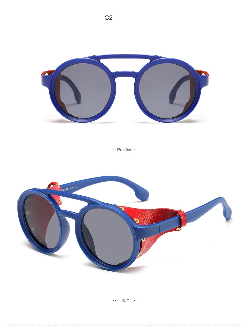 Fashion Punk Round Frame Sunglasses Ready to Ship
