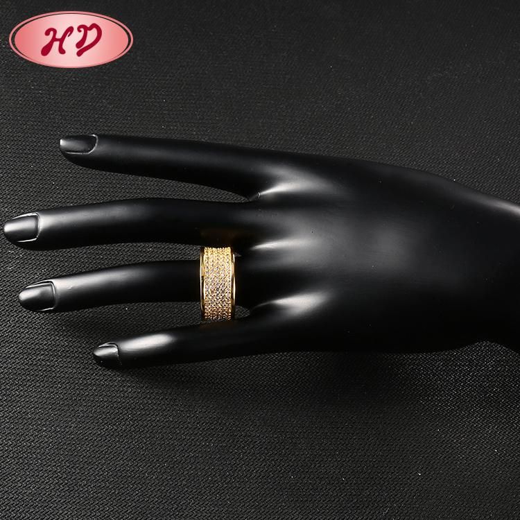 Fashion 18K Gold Plated Stainless Steel Silver Wedding Engagement Jewelry Finger Man Rings Design