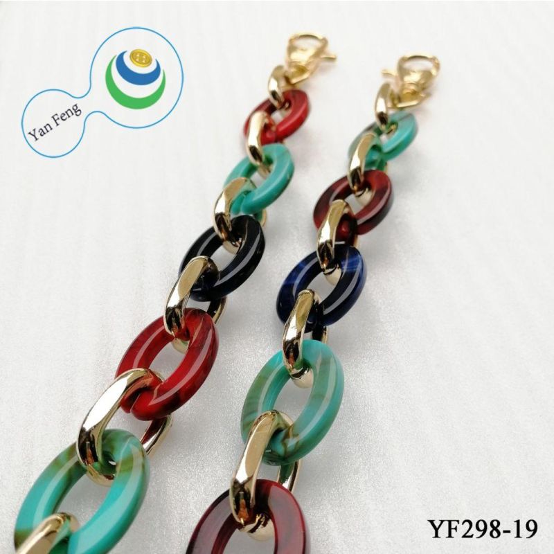 ID21.5mm Fashion Color Collocation Design Iron Dog Hook Series Ornament Chain Plastic Chain Bag Accessories (YF298-19)