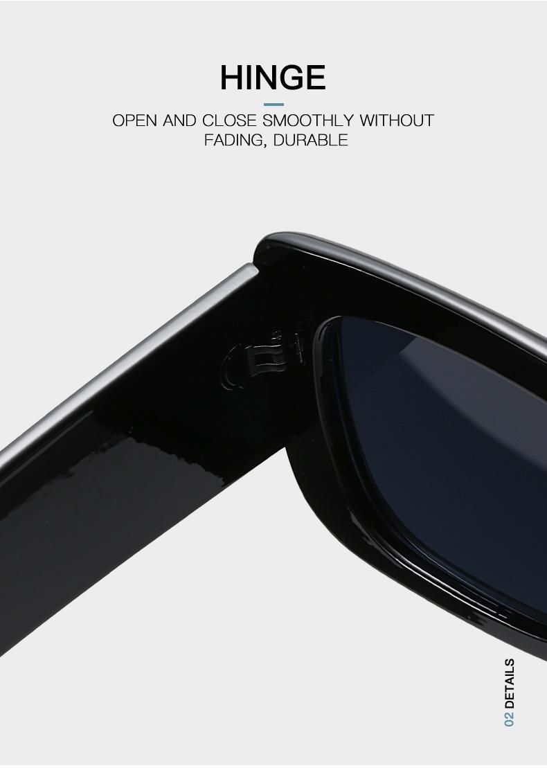 Hot Selling Sunglasses European and American Trend Square Sunglasses Women Retro Bright Black Simple Sunglasses