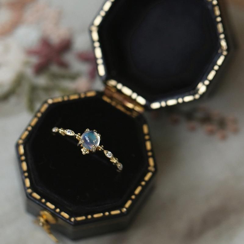 Trendy Fashionable Moonstone S925 Sterling Silver with Gems Lady′ S Ring Ring Fashion Jewelry Dropshipping Wholesale