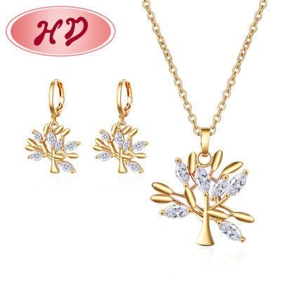 Cheap 18K Gold Plated Diamond CZ Jewelry Sets for Birthday Gift