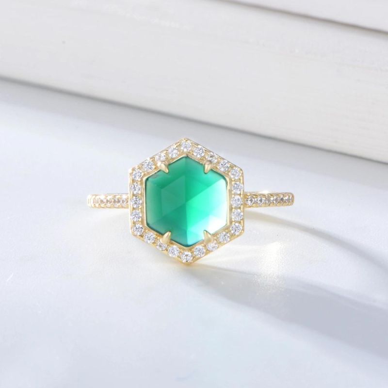 925 Sterling Silver Green Onxy Round Ring Jewelry Accessories Jewelry Vendor