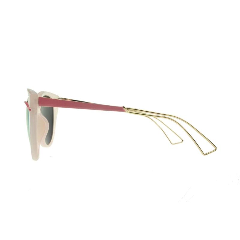 Purple Color Painting Pink Mirror Metal Temple Sunglasses