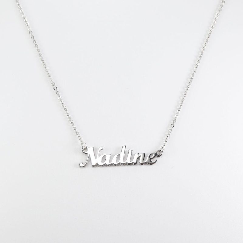Wholesale 925 Sterling Silver Custom Charm Name Necklace Personalised Initial Letter Necklace