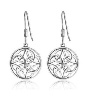 Hot Selling Purity Silver Dangle Earring with Lucky Knot