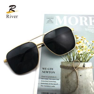 Fashion Flat Top Metal Frame Wholesale Polarized Men Sunglasses